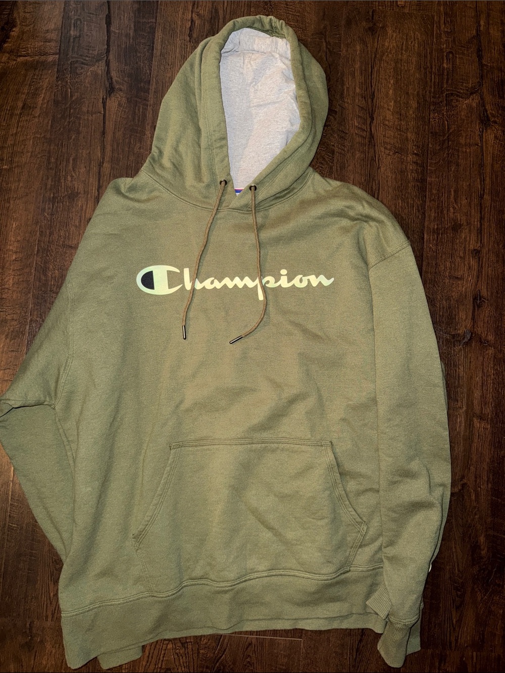 Champion Olive Green Turtleneck Sweatshirt with Logo